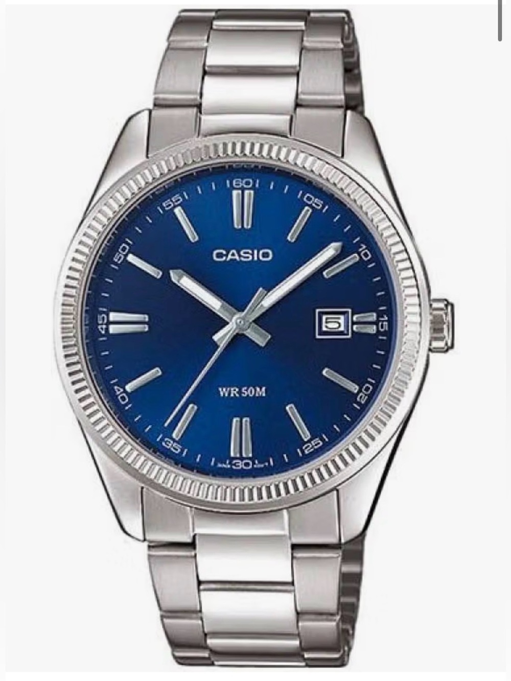 Casio MTP-1302PD-2A Analog Watch Blue Dial Steel Date